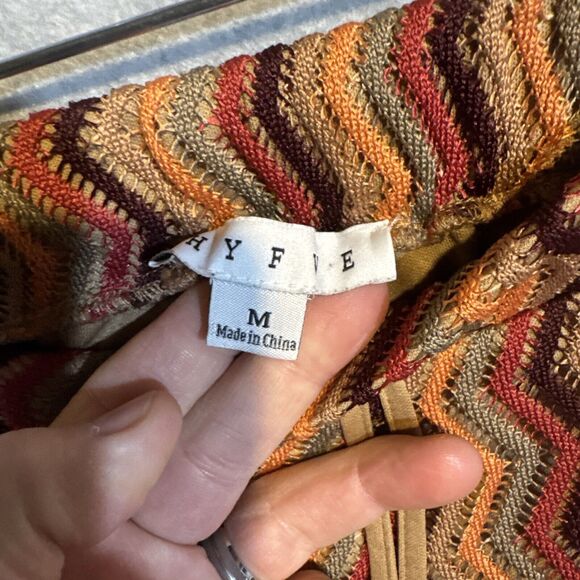 HYFVE Women's size Medium Beach Cover Up/Bohemian Style/ Bell Bottom Knit - Picture 2 of 8